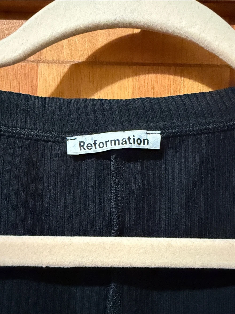 Reformation Paige Knit Long Sleeve Ribbed Crop Top - Picture 3 of 5